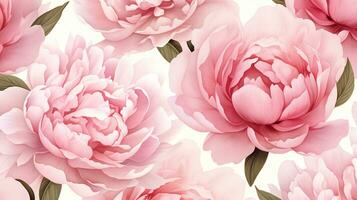 Peony flower patterned background. Flower texture background. Generative AI photo