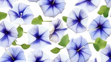 Morning Glory flower patterned background. Flower texture background. Generative AI photo