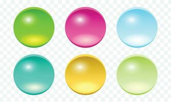 vector colorful blank round buttons realistic