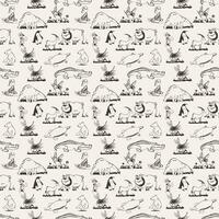 Wild animal seamless pattern photo