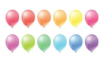 Vector set of 3d realistic colourful balloons