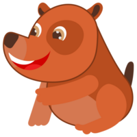 Cute brown little dog smiling png