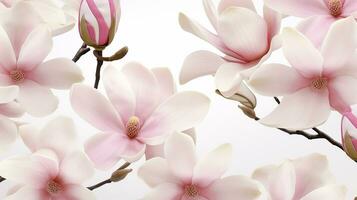 Magnolia flower patterned background. Flower texture background. Generative AI photo