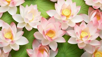 Lotus flower patterned background. Flower texture background. Generative AI photo