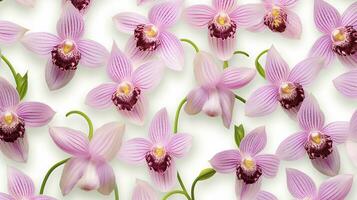 Monkey orchid flower patterned background. Flower texture background. Generative AI photo