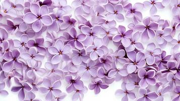 Lilac flower patterned background. Flower texture background. Generative AI photo