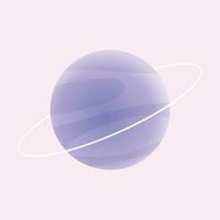 Vector planet with ring saturn vector simple illustration on white background