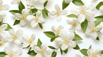 Jasmine flower patterned background. Flower texture background. Generative AI photo