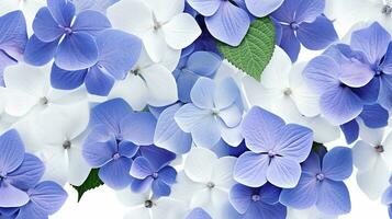 Hydrangea flower patterned background. Flower texture background. Generative AI photo