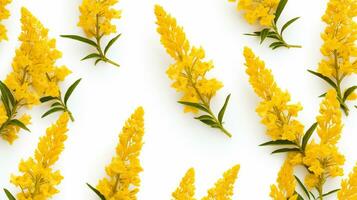 Goldenrod flower patterned background. Flower texture background. Generative AI photo