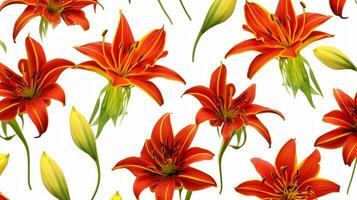 Gloriosa flower patterned background. Flower texture background. Generative AI photo