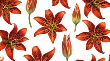 Gloriosa flower patterned background. Flower texture background. Generative AI photo
