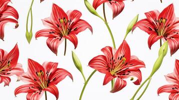 Gloriosa flower patterned background. Flower texture background. Generative AI photo