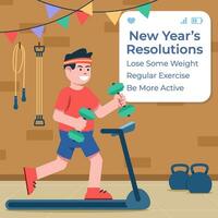 Workout To Get Fit On Next Year vector