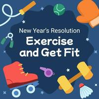 Get Fit And Healthy For Next Year vector