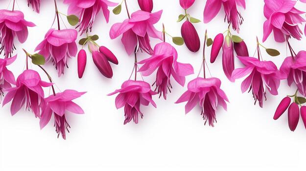 Fuchsia flower patterned background. Flower texture background. Generative AI photo