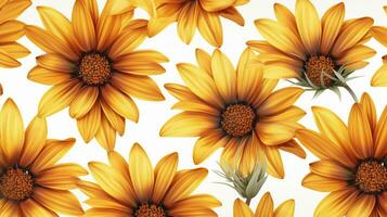 Gazania flower patterned background. Flower texture background. Generative AI photo