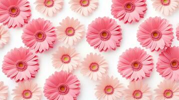 Gerbera flower patterned background. Flower texture background. Generative AI photo