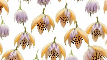 Fritillaria flower patterned background. Flower texture background. Generative AI photo