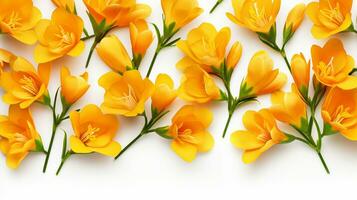 Freesia flower patterned background. Flower texture background. Generative AI photo