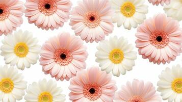 Gerbera flower patterned background. Flower texture background. Generative AI photo