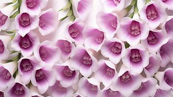 Foxglove flower patterned background. Flower texture background. Generative AI photo