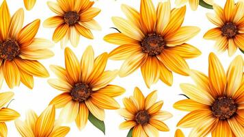 Gazania flower patterned background. Flower texture background. Generative AI photo