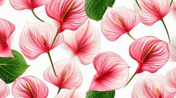 Flamingo flower patterned background. Flower texture background. Generative AI photo