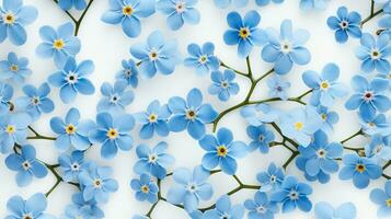 Forget-Me-Not flower patterned background. Flower texture background. Generative AI photo