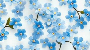 Forget-Me-Not flower patterned background. Flower texture background. Generative AI photo