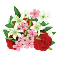 Vector realistic rose flower. spring background design