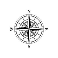 Black wind rose compass isolated on white background. vector