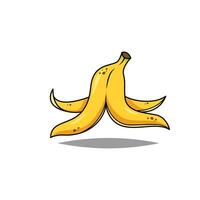 Banana peel vector isolated on white background.