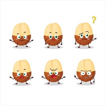Cartoon character of slice of salak with what expression vector