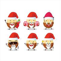 Papa Noel claus emoticones con rebanada de salak dibujos animados personaje vector