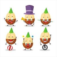 Cartoon character of slice of salak with various circus shows vector