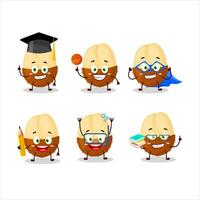 School student of slice of salak cartoon character with various expressions vector