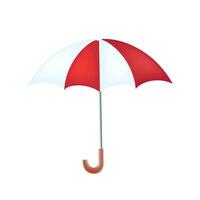 Vector red umbrella on white background