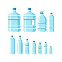 Collection of plastic water bottles. vector illustration bottles plastic.