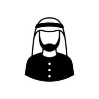 Arab man icon isolated on white background. vector