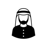 árabe hombre icono aislado en blanco antecedentes. vector