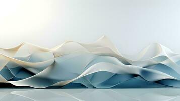 3d rendering of white waves on a gray background. AI Generated photo