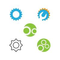 Gear illustration logo icon vector flat design template and symbol