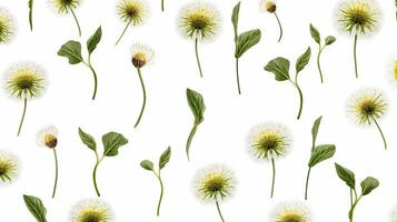 Dandelion flower patterned background. Flower texture background. Generative AI photo