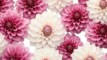 Dahlia flower patterned background. Flower texture background. Generative AI photo
