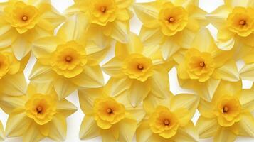 Daffodil flower patterned background. Flower texture background. Generative AI photo