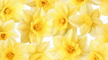 Daffodil flower patterned background. Flower texture background. Generative AI photo