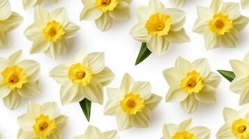 Daffodil flower patterned background. Flower texture background. Generative AI photo