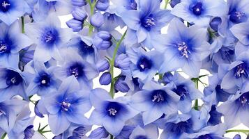 Delphinium flower patterned background. Flower texture background. Generative AI photo