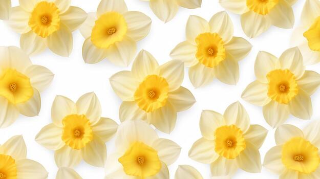 Daffodil flower patterned background. Flower texture background. Generative AI photo